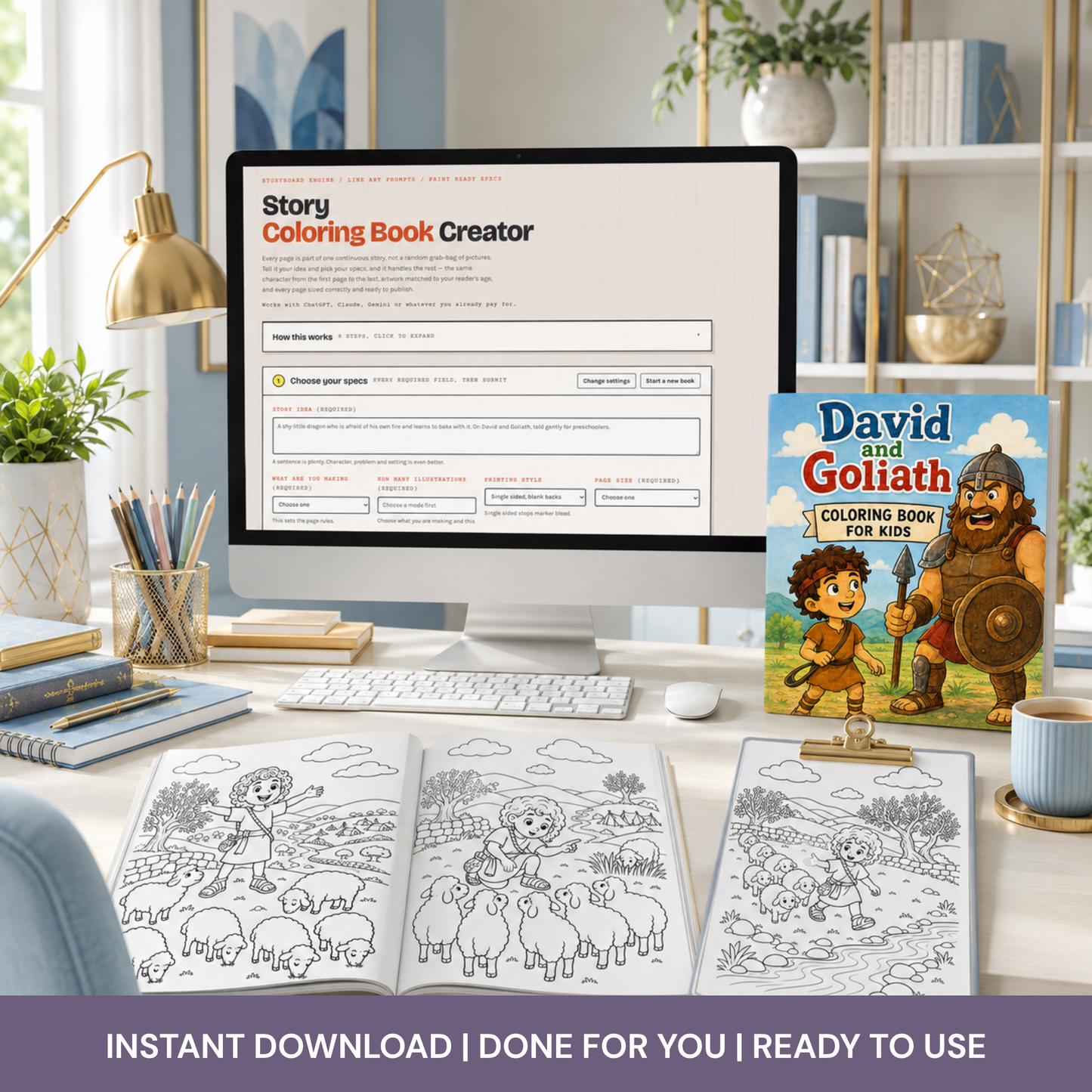 Story Coloring Book Creator