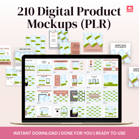 210 Digital Product Mockups (PLR)