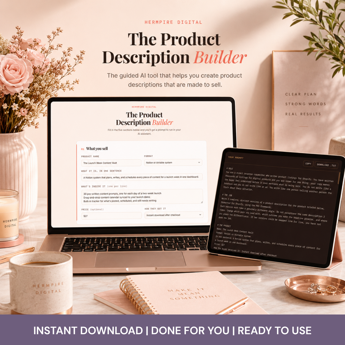 The Product Description Builder (WebTool for Creators)
